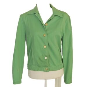 Vintage St. John Sport Womens Green Long Sleeve Button Down Jacket Size P(S)